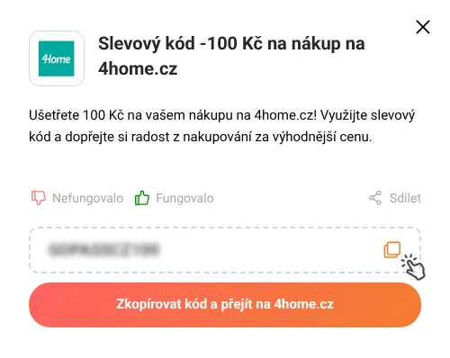 Návod jak zkopírovat slevový kód 4home.cz