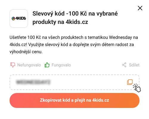 Návod jak zkopírovat slevový kupón 4kids.cz