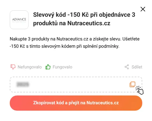 Návod jak zkopírovat slevový kód Nutraceutics.cz