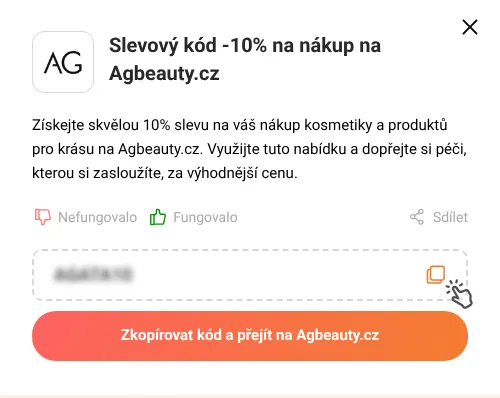 Návod jak zkopírovat slevový kupón Agbeauty.cz