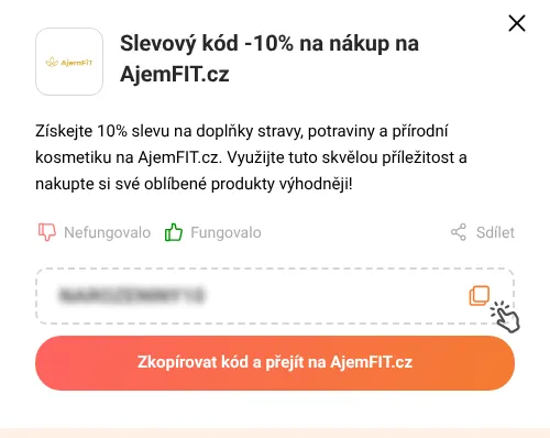 Návod jak zkopírovat promo kód AjemFIT.cz