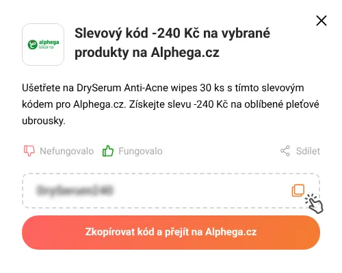 Návod jak zkopírovat slevový kupón Alphega.cz
