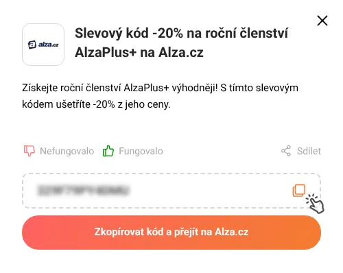 Návod jak zkopírovat slevový kód Alza.cz