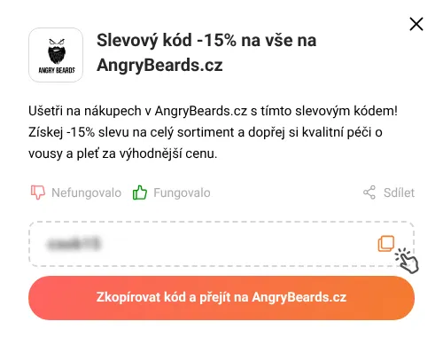 Návod jak zkopírovat slevový kód AngryBeards.cz