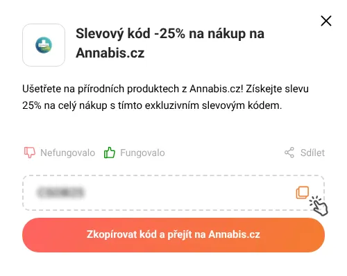 Návod jak zkopírovat slevový kupón Annabis.cz