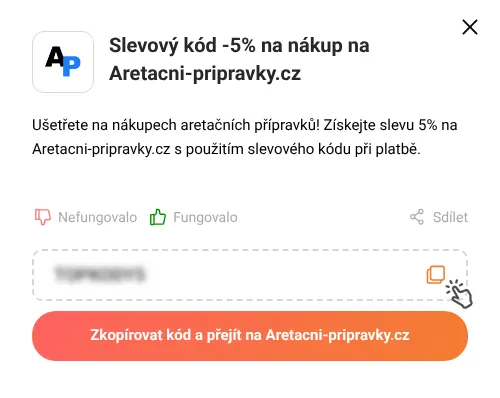 Návod jak zkopírovat slevový kupón Aretacni-pripravky.cz
