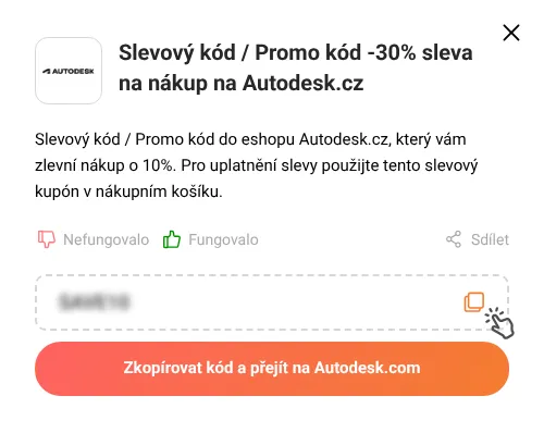 Návod jak zkopírovat slevový kód Autodesk.com