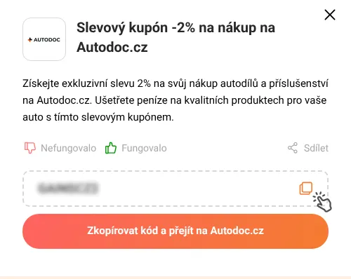 Návod jak zkopírovat slevový kód Autodoc.cz