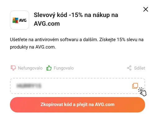 Návod jak zkopírovat slevový kód AVG.com
