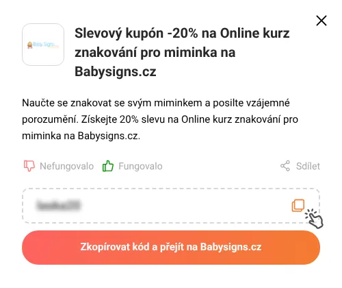 Návod jak zkopírovat slevový kód Babysigns.cz