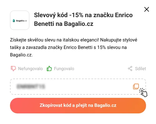 Návod jak zkopírovat slevový kód Bagalio.cz