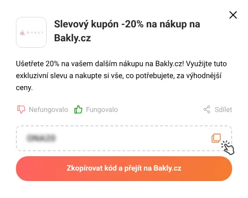 Návod jak zkopírovat slevový kód Bakly.cz