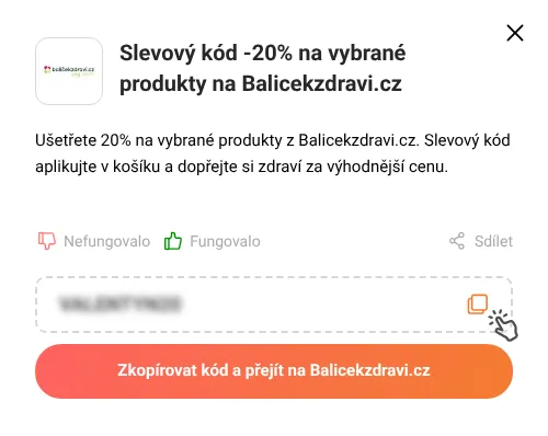 Návod jak zkopírovat slevový kupón Balicekzdravi.cz