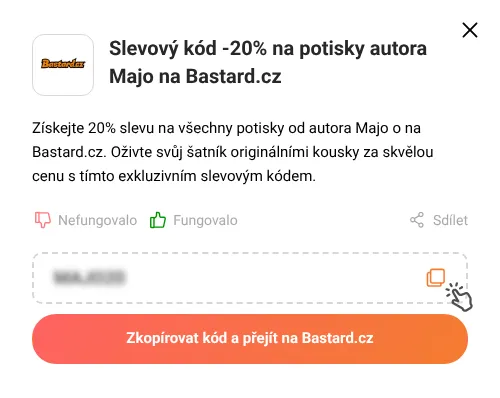 Návod jak zkopírovat slevový kupón Bastard.cz