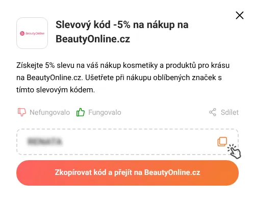 Návod jak zkopírovat slevový kód BeautyOnline.cz