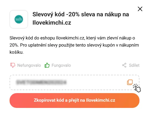 Návod jak zkopírovat slevový kupón Ilovekimchi.cz