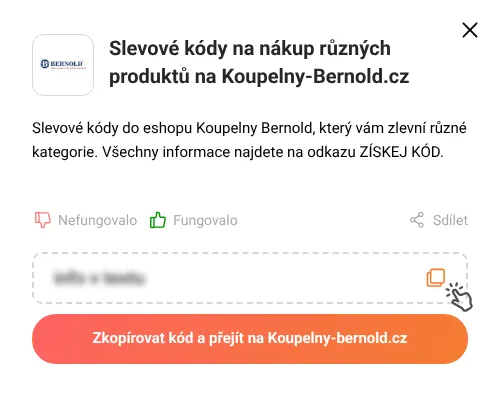 Návod jak zkopírovat slevový kupón Koupelny-bernold.cz