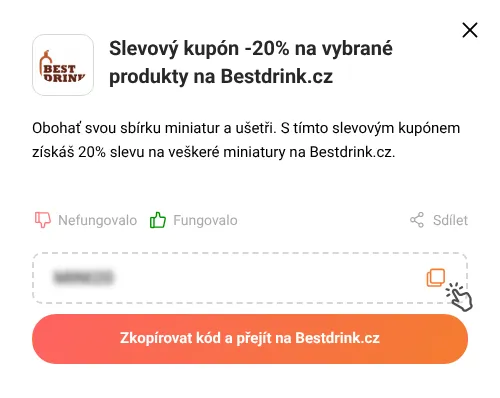 Návod jak zkopírovat slevový kupón Bestdrink.cz