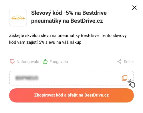 Návod jak zkopírovat slevový kód BestDrive.cz