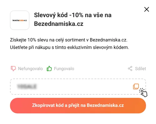 Návod jak zkopírovat slevový kód Bezednamiska.cz