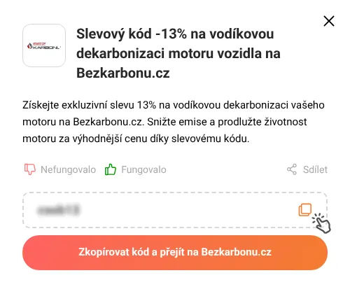 Návod jak zkopírovat slevový kód Bezkarbonu.cz