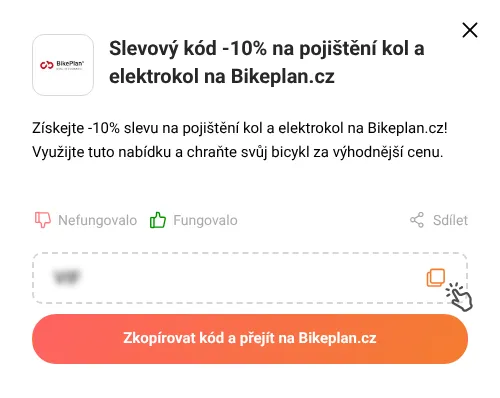 Návod jak zkopírovat slevový kód Bikeplan.cz