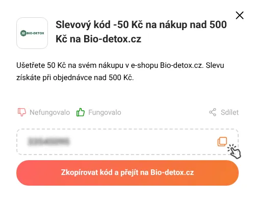 Návod jak zkopírovat slevový kupón Bio-detox.cz