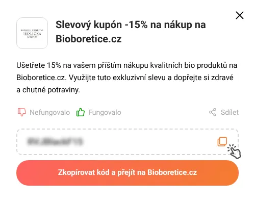 Návod jak zkopírovat slevový kód Bioboretice.cz