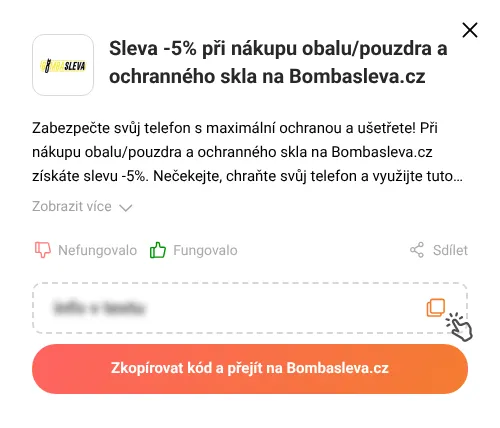 Návod jak zkopírovat slevový kupón Bombasleva.cz