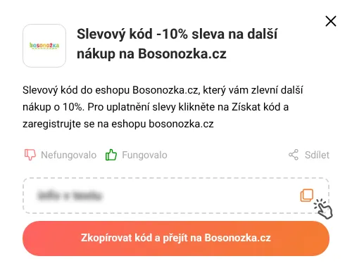 Návod jak zkopírovat slevový kupón Bosonozka.cz