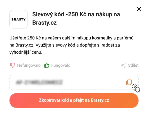 Návod jak zkopírovat slevový kupón Brasty.cz