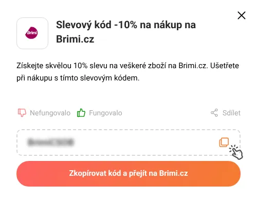 Návod jak zkopírovat slevový kupón Brimi.cz