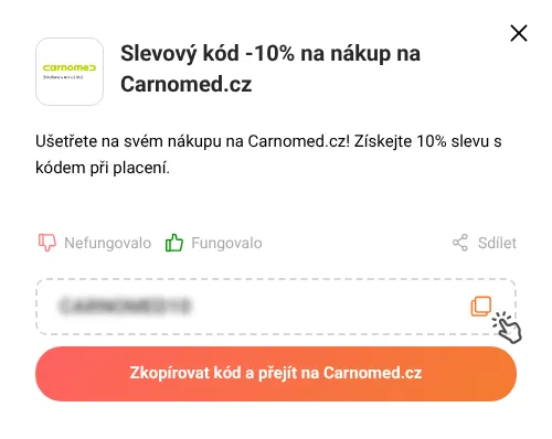 Návod jak zkopírovat slevový kupón Carnomed.cz