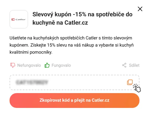 Návod jak zkopírovat slevový kupón Catler.cz