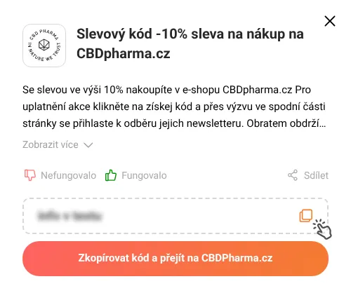 Návod jak zkopírovat slevový kód CBDPharma.cz