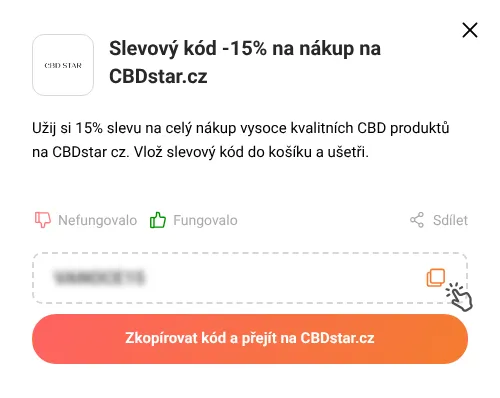 Návod jak zkopírovat slevový kupón CBDstar.cz
