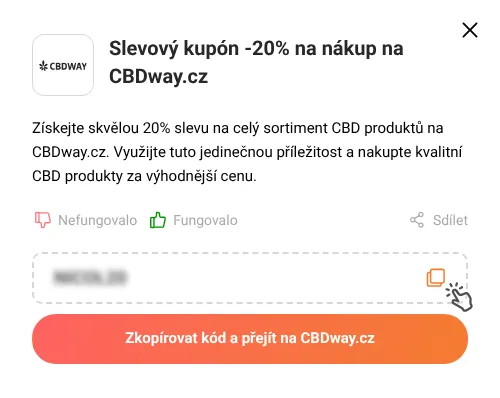 Návod jak zkopírovat slevový kód CBDway.cz