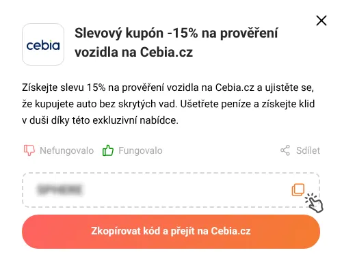 Návod jak zkopírovat slevový kód Cebia.cz
