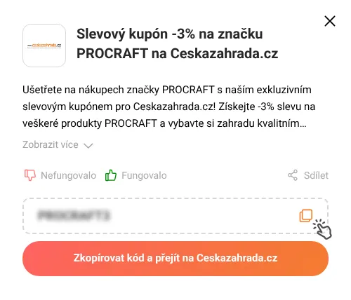 Návod jak zkopírovat slevový kupón Ceskazahrada.cz