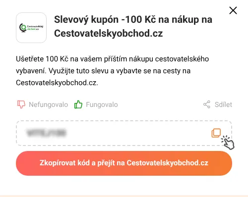 Návod jak zkopírovat slevový kupón Cestovatelskyobchod.cz