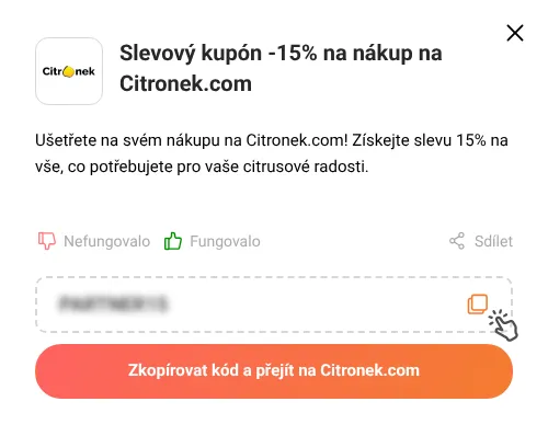 Návod jak zkopírovat slevový kód Citronek.com