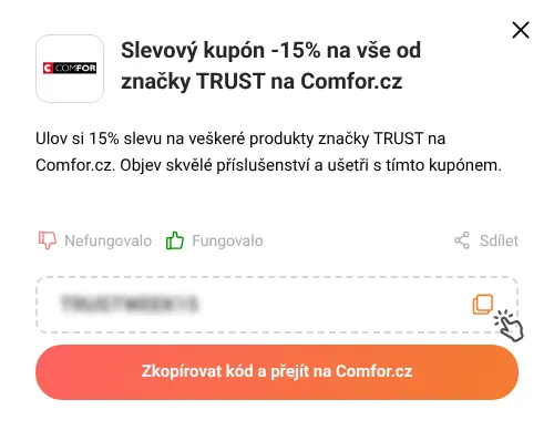 Návod jak zkopírovat slevový kód Comfor.cz
