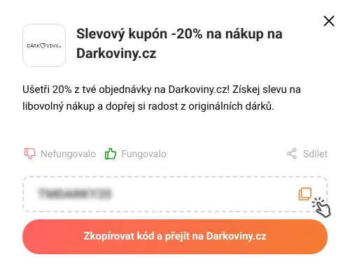 Návod jak zkopírovat slevový kód Darkoviny.cz