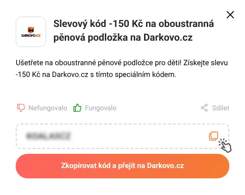 Návod jak zkopírovat slevový kód Darkovo.cz