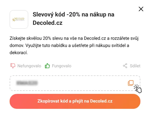 Návod jak zkopírovat slevový kód Decoled.cz