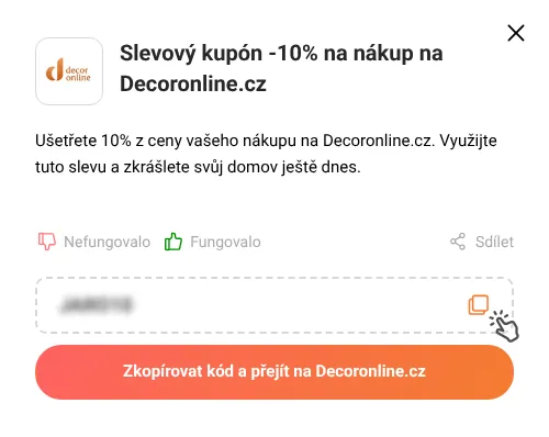 Návod jak zkopírovat slevový kupón Decoronline.cz