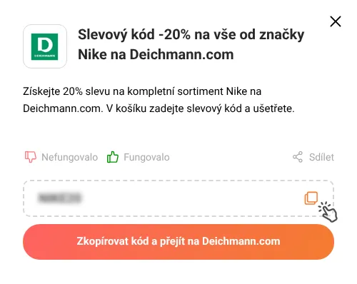 Návod jak zkopírovat slevový kód Deichmann.com