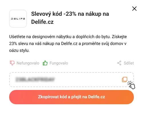 Návod jak zkopírovat slevový kupón Delife.cz