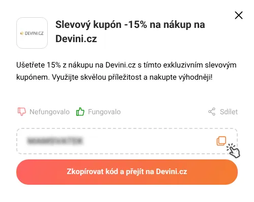 Návod jak zkopírovat slevový kupón Devini.cz