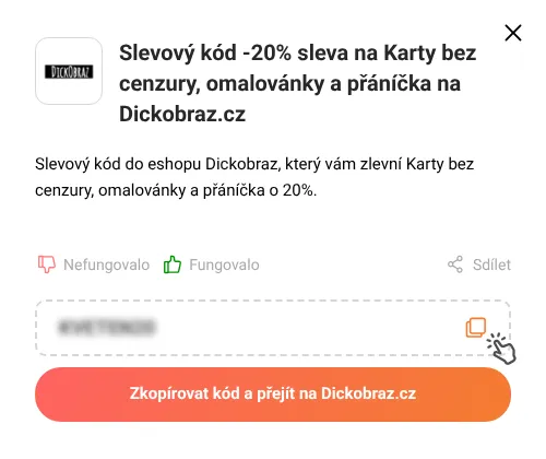 Návod jak zkopírovat slevový kód Dickobraz.cz